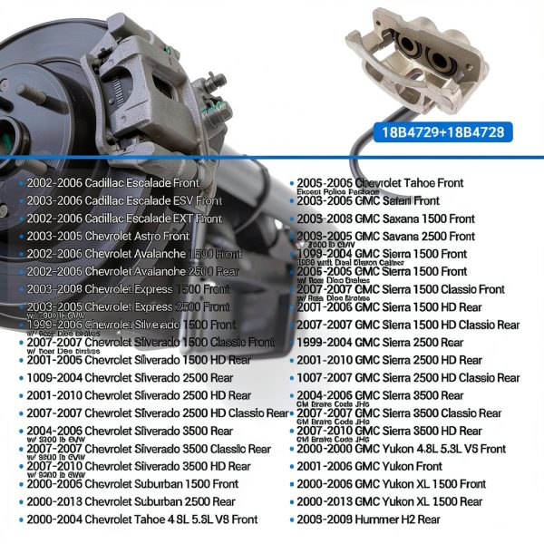 Autoround Front Brake Caliper Kit for Cadillac Escalade Hummer H2 Duty-1