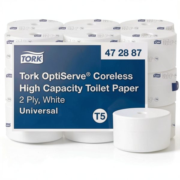 Tork OptiServe Coreless Toilet Paper White T5 2‑Ply 18‑Roll 1500‑Sheet-0