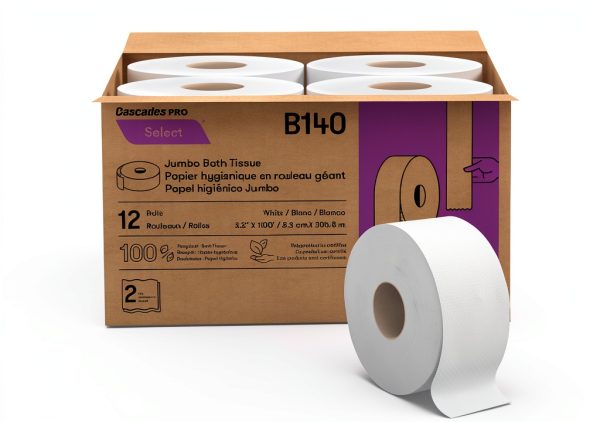Cascades PRO Jumbo Roll Premium Bath Tissue 2-Ply 1000ft B140 White-0